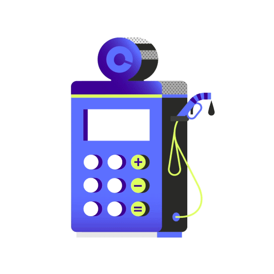 Calculator and Fuel Pump Graphic